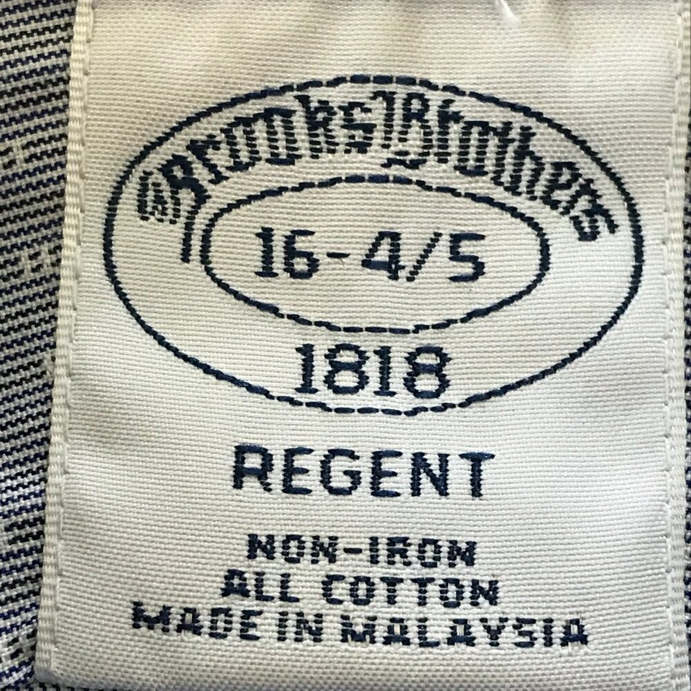 Brooks Brothers 1818 Regent Non Iron Dress Shirt Men 16-4/5 Gray Button Up 17020 - Picture 3 of 12
